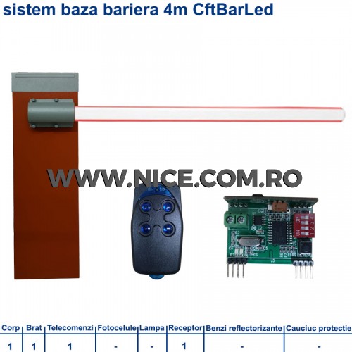 Sistem Baza Bariera Automata Acces Parcare Tip Semafor 4m CftBarLed